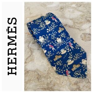 Hermes 100% Silk Printed Tie